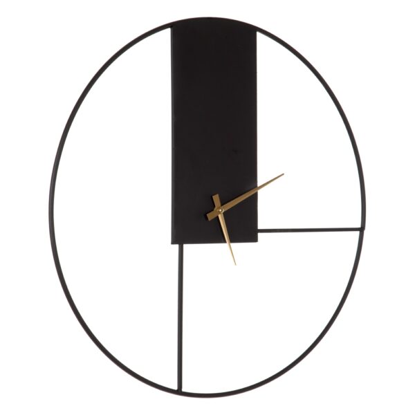 RELOJ PARED NEGRO METAL 60 RECTANGULO