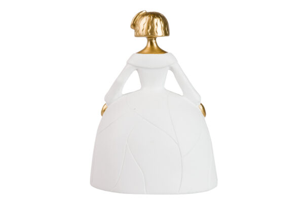 MENINA BLANCA DORADA 15X13X20 CM