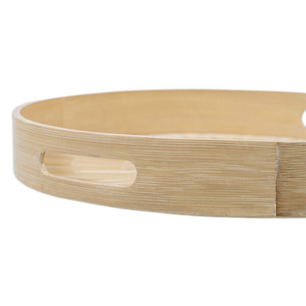 BANDEJA BEIGE BAMBU MDF 35X35X5 CM