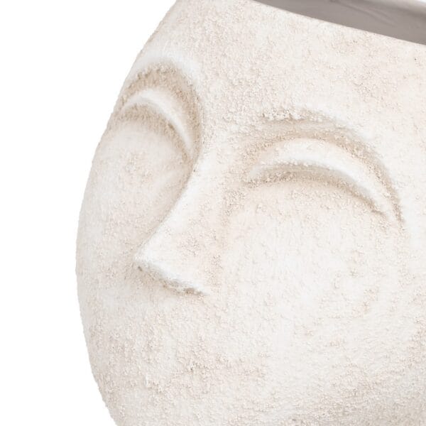 MACETERO ROSTRO CEMENTO BL 19X19X20CM