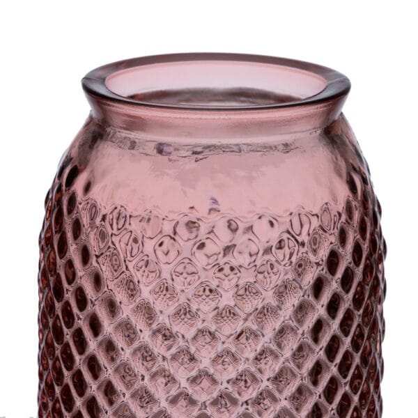 JARRON ROSA VIDRIO 15X15X28 CM