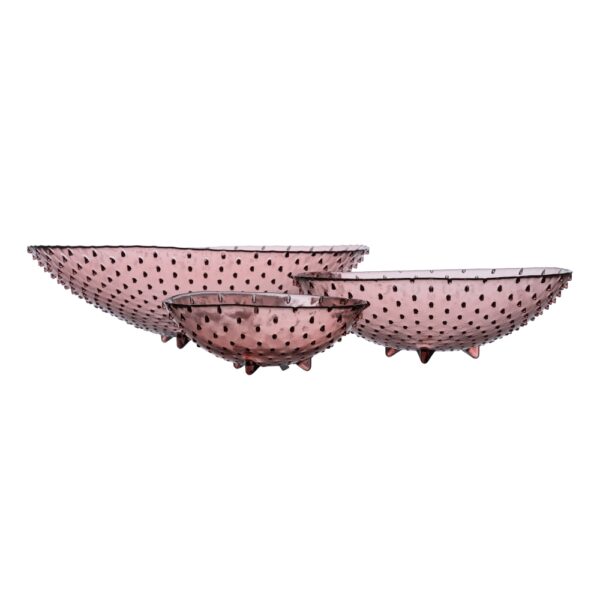 CENTRO MESA ROSA VIDRIO 30X30X9 CM