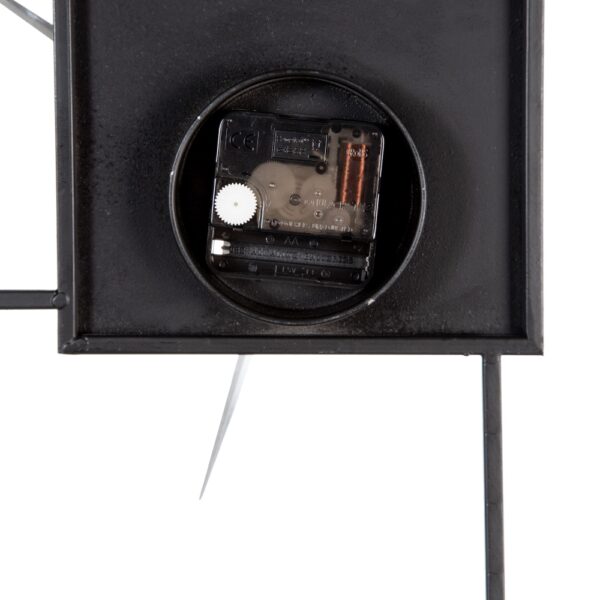 RELOJ PARED NEGRO METAL 60 RECTANGULO