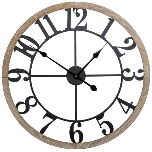 RELOJ PARED MADERA O60X4,5 (PILA NO INC)