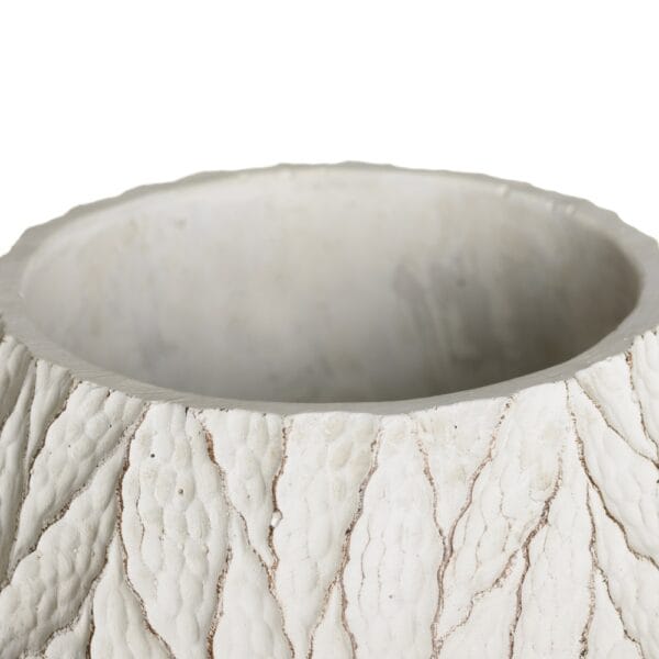 MACETERO HOJAS BLANCO JARDIN 19X19X26