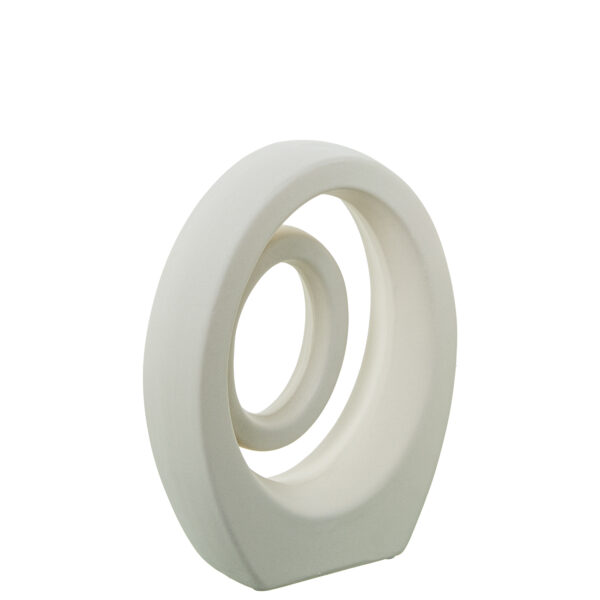 FIGURA ABST CERAM 26CM CREMA RUG 19X8X26