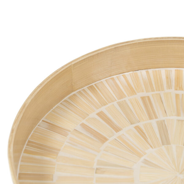 BANDEJA BEIGE BAMBU MDF 35X35X5 CM