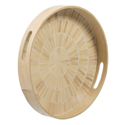 BANDEJA BEIGE BAMBU MDF 35X35X5 CM