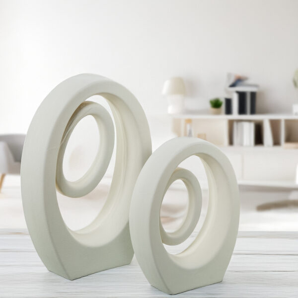 FIGURA ABST CERAM 26CM CREMA RUG 19X8X26