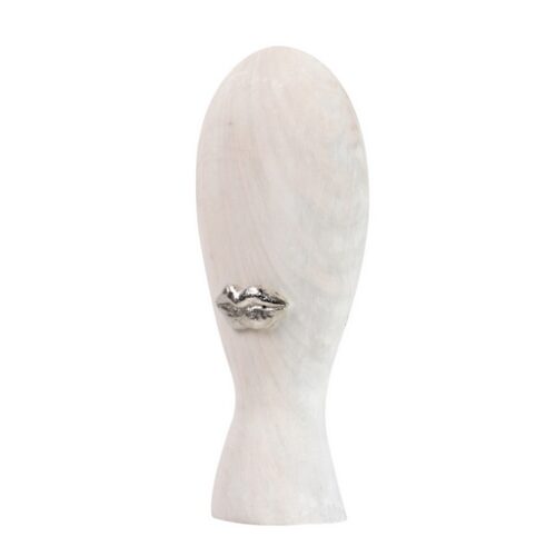 ESCULTURA CABEZA BIGOTE BLANCA 13x8x26CM