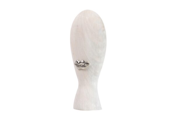 ESCULTURA CABEZA BIGOTE BLANCA 13x8x26CM