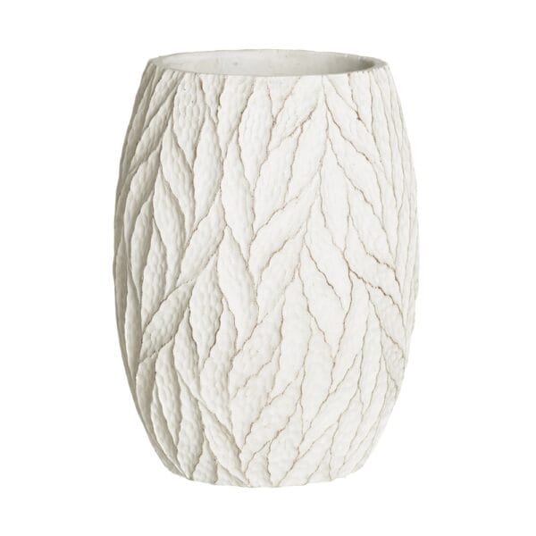 MACETERO HOJAS BLANCO JARDIN 19X19X26