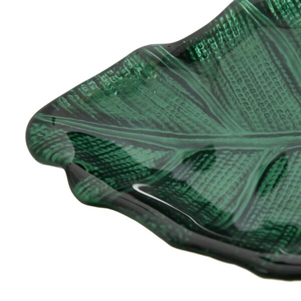 CENTRO HOJA VERDE CRISTAL 29X15X3 CM