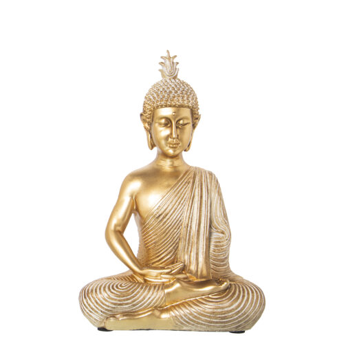 FIGURA RESINA BUDA DORADA 17X10X26CM
