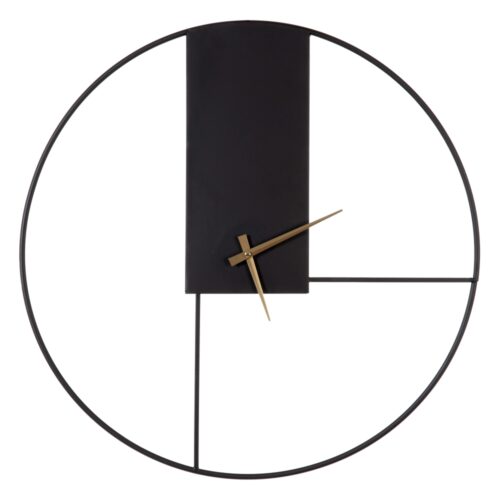 RELOJ PARED NEGRO METAL 60 RECTANGULO