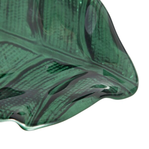 CENTRO HOJA VERDE CRISTAL 29X15X3 CM