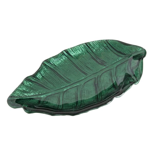 CENTRO HOJA VERDE CRISTAL 29X15X3 CM
