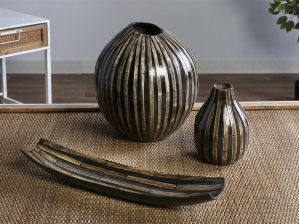 JARRON BAMBU LACADO NEGRO 18 CMS.