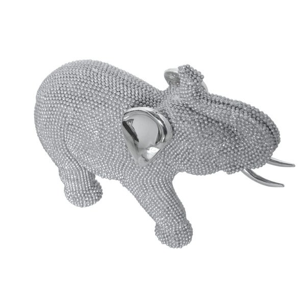 FIGURA ELEFANTE RES PLATEADA 23,5X9,5X19
