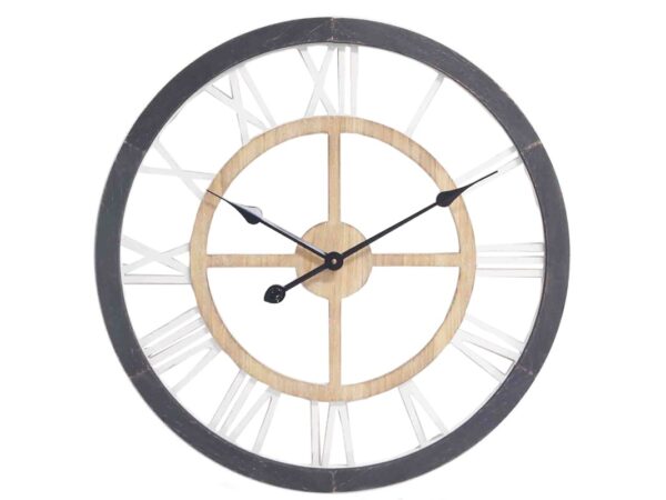 RELOJ PARED MADERA/NEGRO 60
