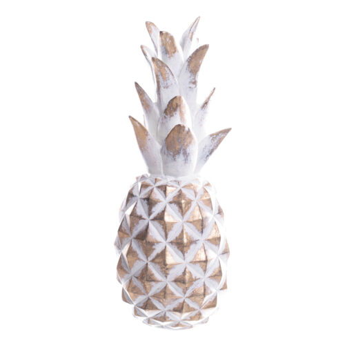 FIGURA PIÑA BLANCO/ORO 10.5X28