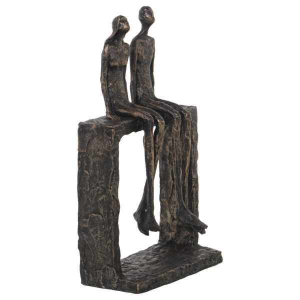 FIGURA RES PAREJA SENTADA DOR 17X10X27CM