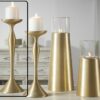CANDELABRO ALUM. ESTRIAS ORO 30