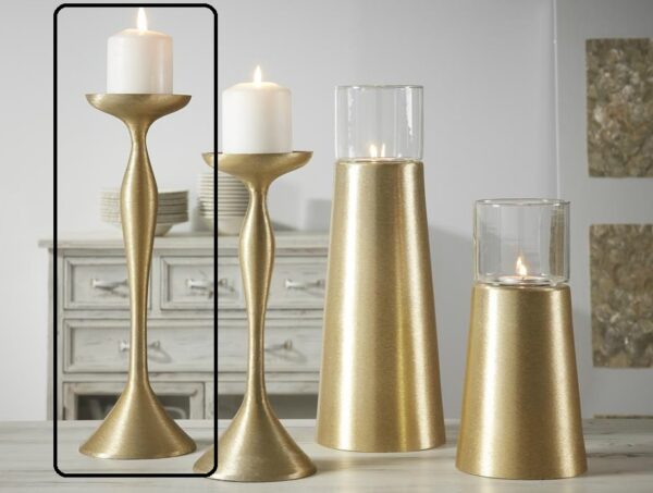CANDELABRO ALUM. ESTRIAS ORO 30