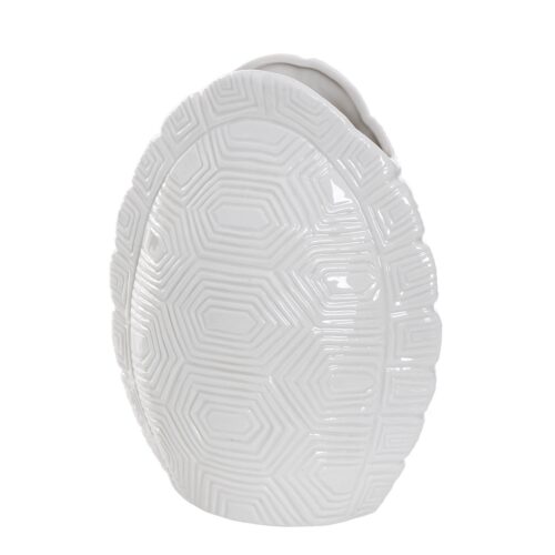 FLORERO TORTUGA PORCELANA BL 17X11X21CM
