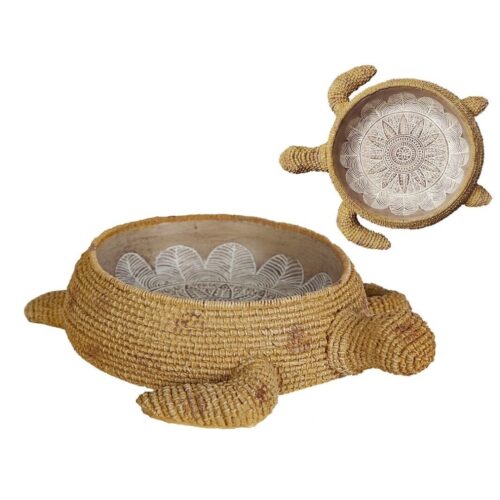 CENTRO TORTUGA RESINA RATTAN 26X24X5