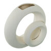 JARRON DOBLE ARO CREMA RUGOSA 26X12X33CM