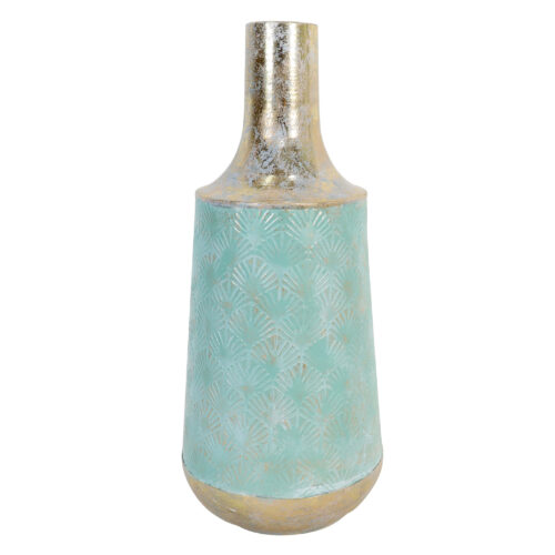 JARRON METAL TURQUESA 40X16X32 CM
