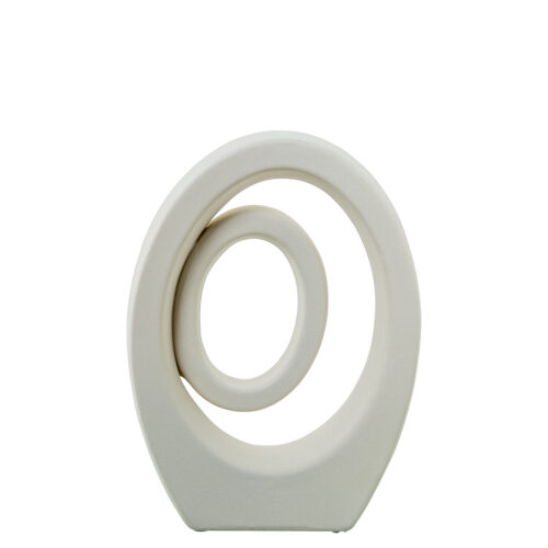 FIGURA ABST CERAM 26CM CREMA RUG 19X8X26