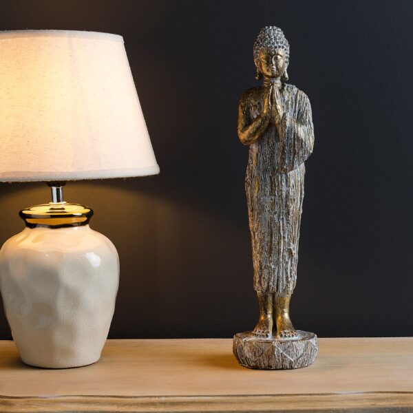 FIGURA BUDA ORO-BLANCO 17X9X38