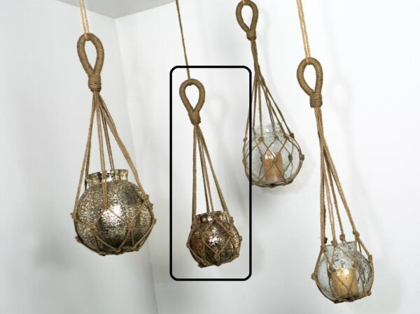 JARRON VIDRIO C/MACRAME 16X18X62