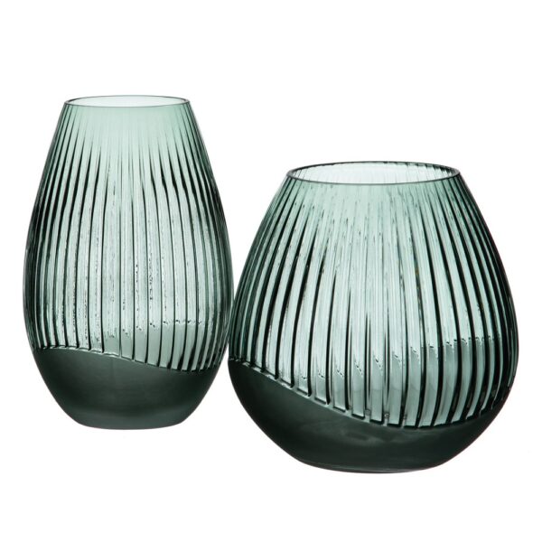 JARRON VERDE VIDRIO 23X23X23 CM