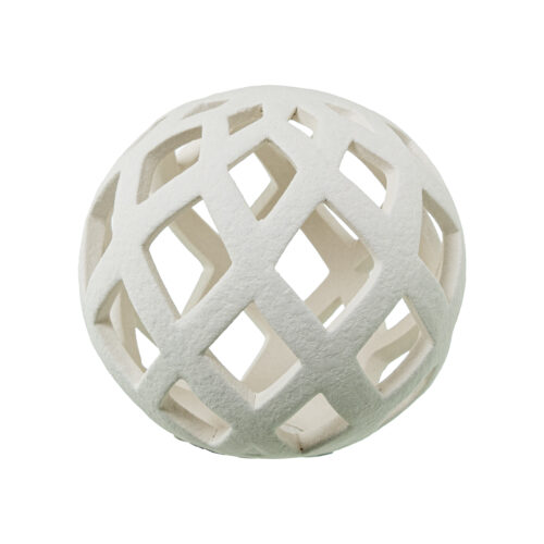 BOLA CERAMICA CALADA 10CM CREMA O10CM