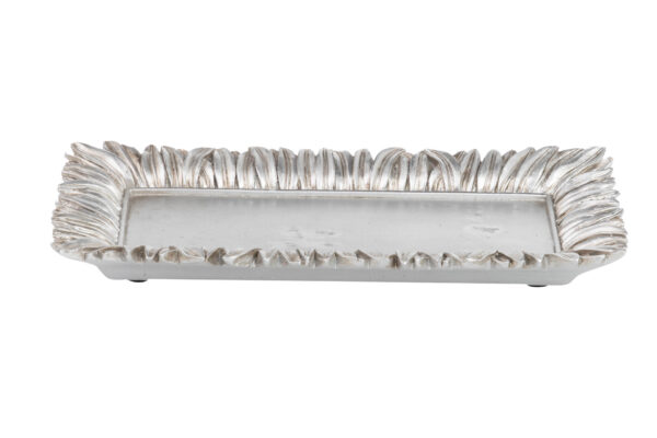 BANDEJA PLUMA PLATA 25X15X2 CM