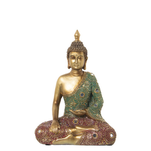 FIGURA RES BUDA DOR/COLORES 22X11X30CM