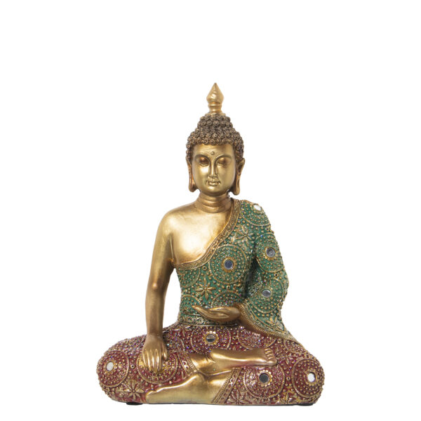 FIGURA RES BUDA DOR/COLORES 22X11X30CM