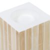 PORTAVELAS BEIGE BAMBU/MDF 10X10X10 CM