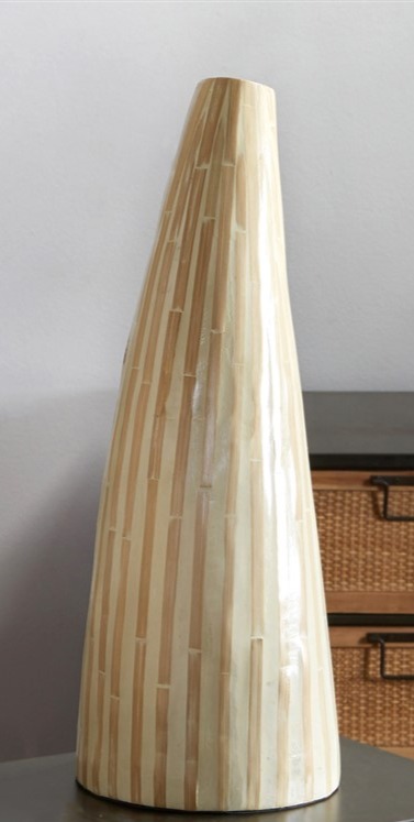 JARRON BAMBU LACADO BLANCO 50 CM