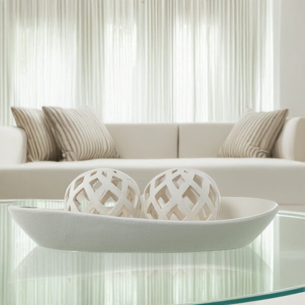 BOLA CERAMICA CALADA 10CM CREMA O10CM
