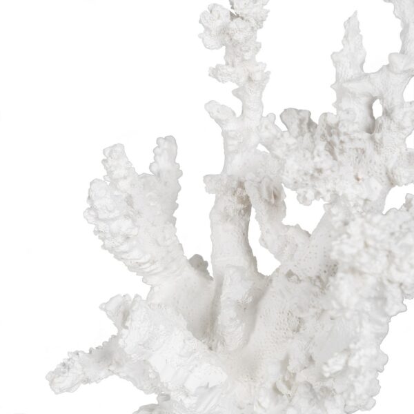 FIGURA CORAL BLANCO RESINA 17X17X20 CM