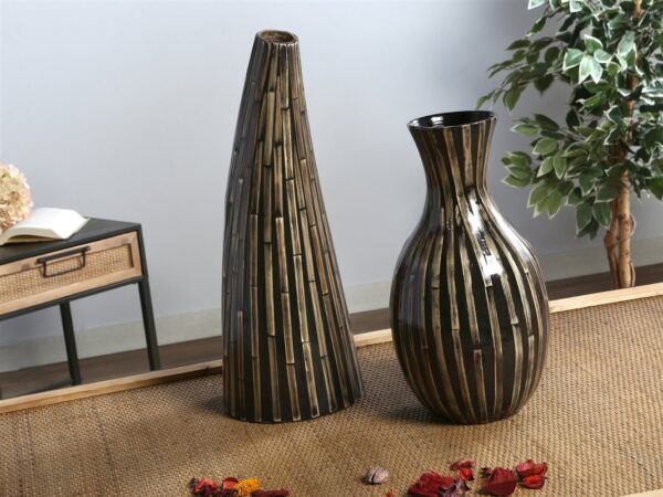 JARRON BAMBU LACADO NEGRO 50 CMS.