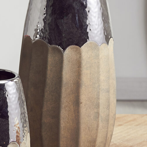 JARRON CERAM. PLATA/MARRON 34 CMS.