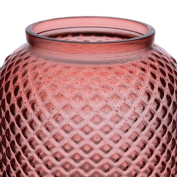 JARRON ROSA VIDRIO 19X19X19 CM