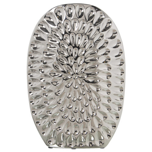 JARRON CERAMICA 40CM PLATEADO 27X11X40CM