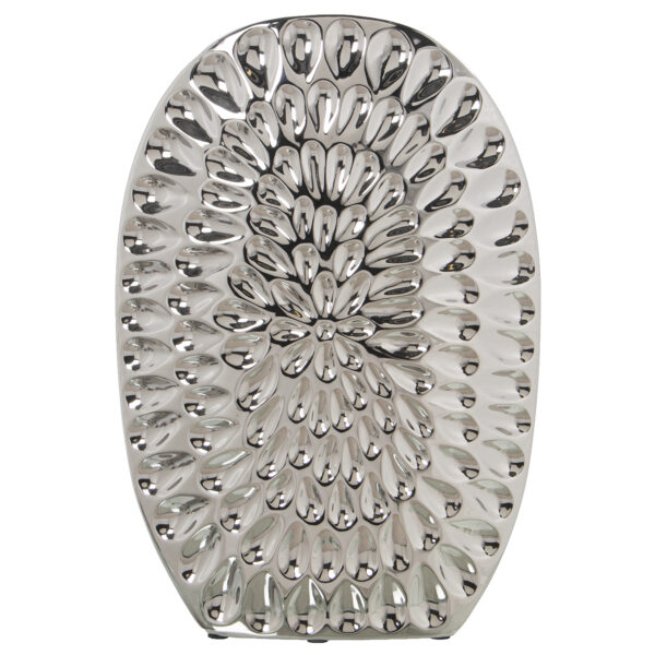 JARRON CERAMICA 40CM PLATEADO 27X11X40CM