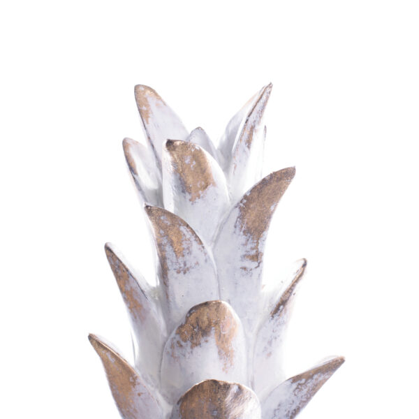 FIGURA PIÑA BLANCO/ORO 10.5X28